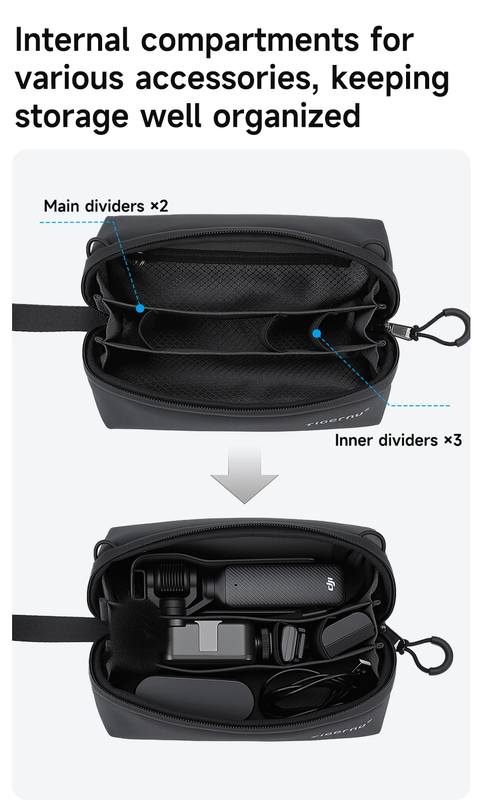 Tigernu Small Storage Bag For Travel Clutch Bag Men Handheld Bags Waterproof TPU Bags Male Portable Bag For PTZ Camera POCKET 3