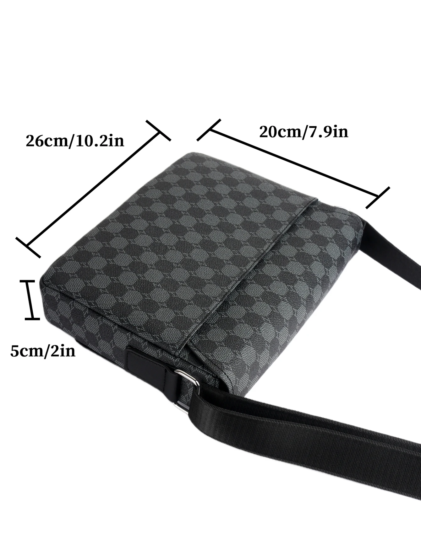 Men's Flap Shoulder Bag Fashion Casual Men's Crossbody Horizontal Business Briefcase Large Capacity Plaid Backpacks