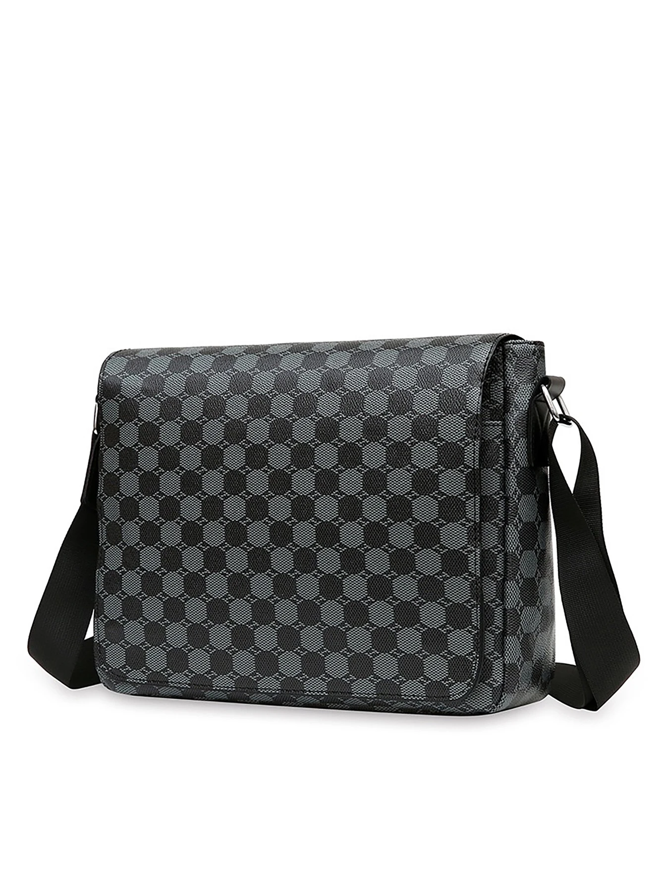 Men's Flap Shoulder Bag Fashion Casual Men's Crossbody Horizontal Business Briefcase Large Capacity Plaid Backpacks
