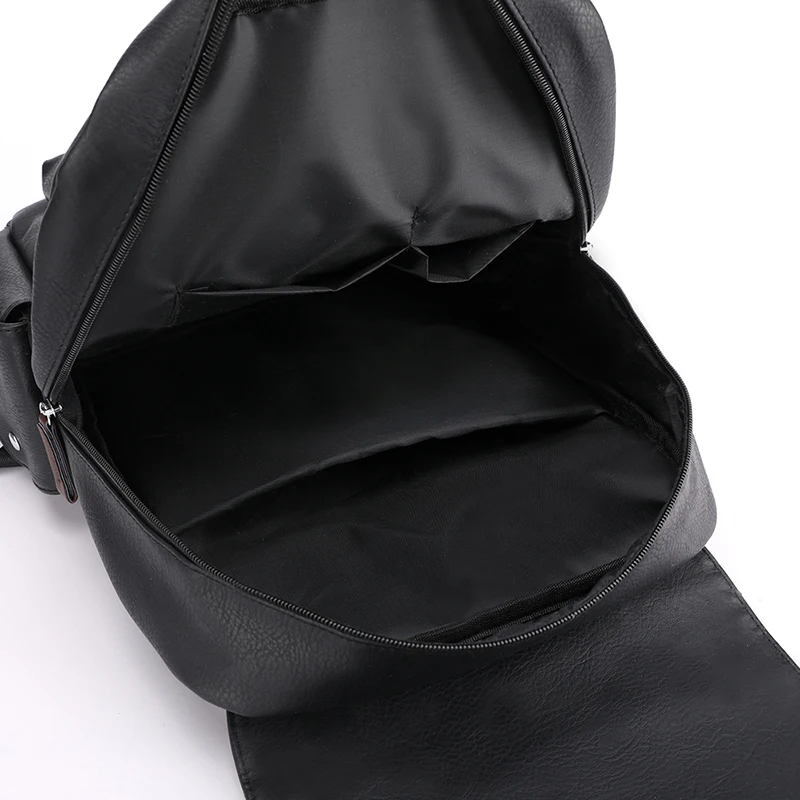 2023 Men Backpack PU Leather Bagpack Large Laptop Backpacks Male Mochilas Black Schoolbag For Teenagers Boys Brown Sac A Dos