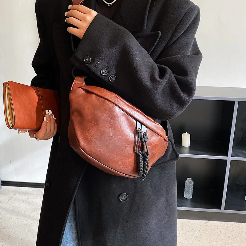 Soft Leather Waist Bag For Women Chain Fanny Pack High Quality Shoulder Belt Purse Bags Fashion Designer Crossbody Chest Bags