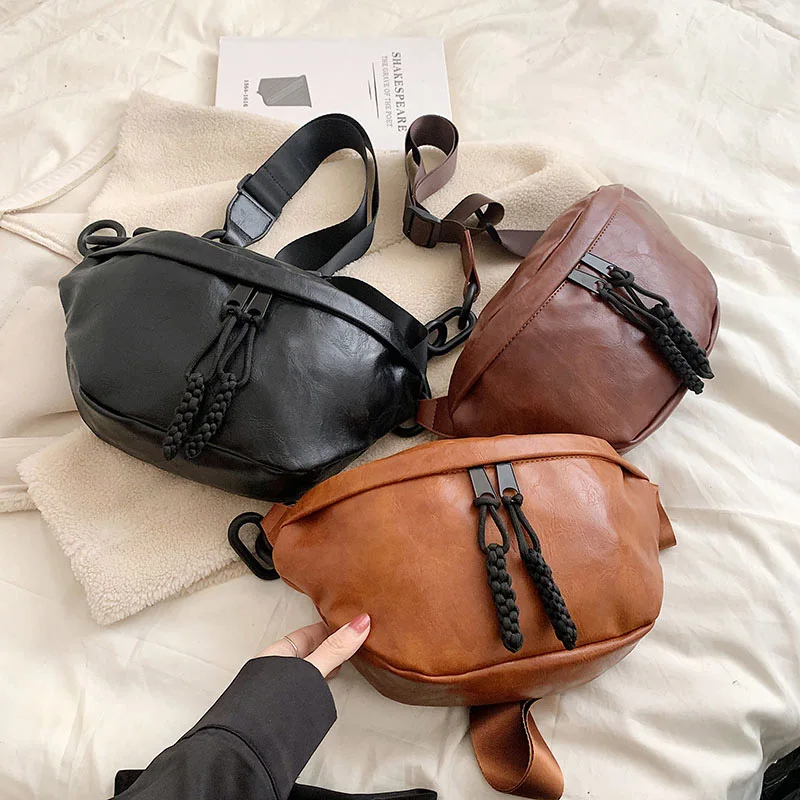 Soft Leather Waist Bag For Women Chain Fanny Pack High Quality Shoulder Belt Purse Bags Fashion Designer Crossbody Chest Bags