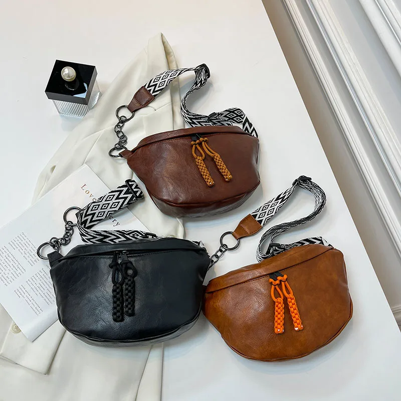 Soft Leather Waist Bag For Women Chain Fanny Pack High Quality Shoulder Belt Purse Bags Fashion Designer Crossbody Chest Bags