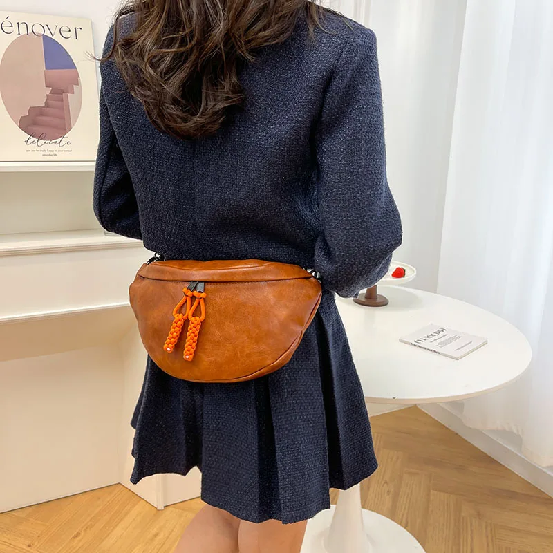 Soft Leather Waist Bag For Women Chain Fanny Pack High Quality Shoulder Belt Purse Bags Fashion Designer Crossbody Chest Bags