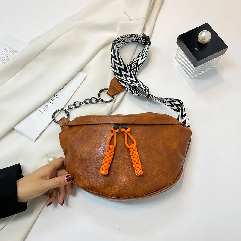 Soft Leather Waist Bag For Women Chain Fanny Pack High Quality Shoulder Belt Purse Bags Fashion Designer Crossbody Chest Bags