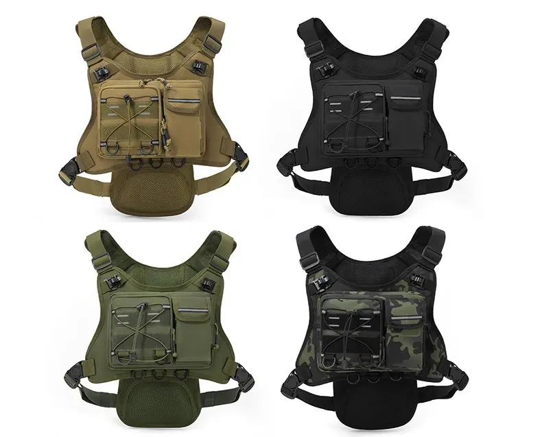 Multi-functional Chest Pack Tactical Vest for Men Hydration Backpack with Gear Holder Running Bag for Marathon Cycling Trekking