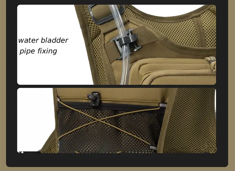 Multi-functional Chest Pack Tactical Vest for Men Hydration Backpack with Gear Holder Running Bag for Marathon Cycling Trekking