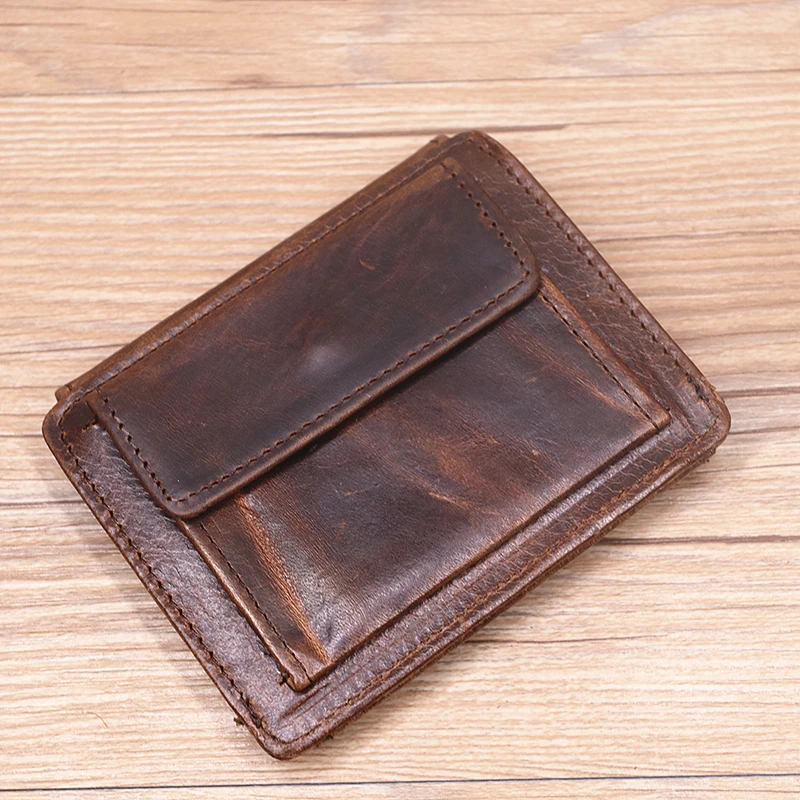 Genuine Leather Wallet For Men Male Rfid Original Cowhide Vintage Short Mens Wallet Purse With Card Holder ID Window Coin Pocket