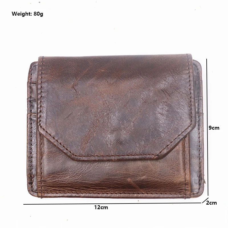 Genuine Leather Wallet For Men Male Rfid Original Cowhide Vintage Short Mens Wallet Purse With Card Holder ID Window Coin Pocket