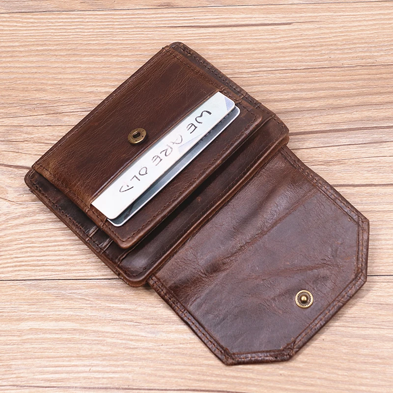 Genuine Leather Wallet For Men Male Rfid Original Cowhide Vintage Short Mens Wallet Purse With Card Holder ID Window Coin Pocket