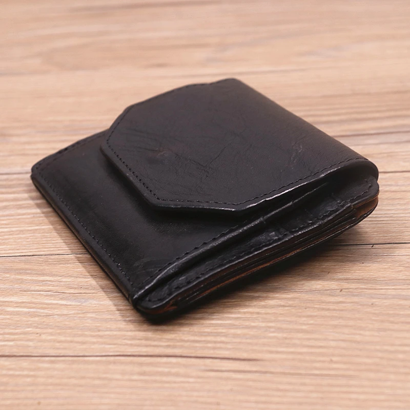 Genuine Leather Wallet For Men Male Rfid Original Cowhide Vintage Short Mens Wallet Purse With Card Holder ID Window Coin Pocket