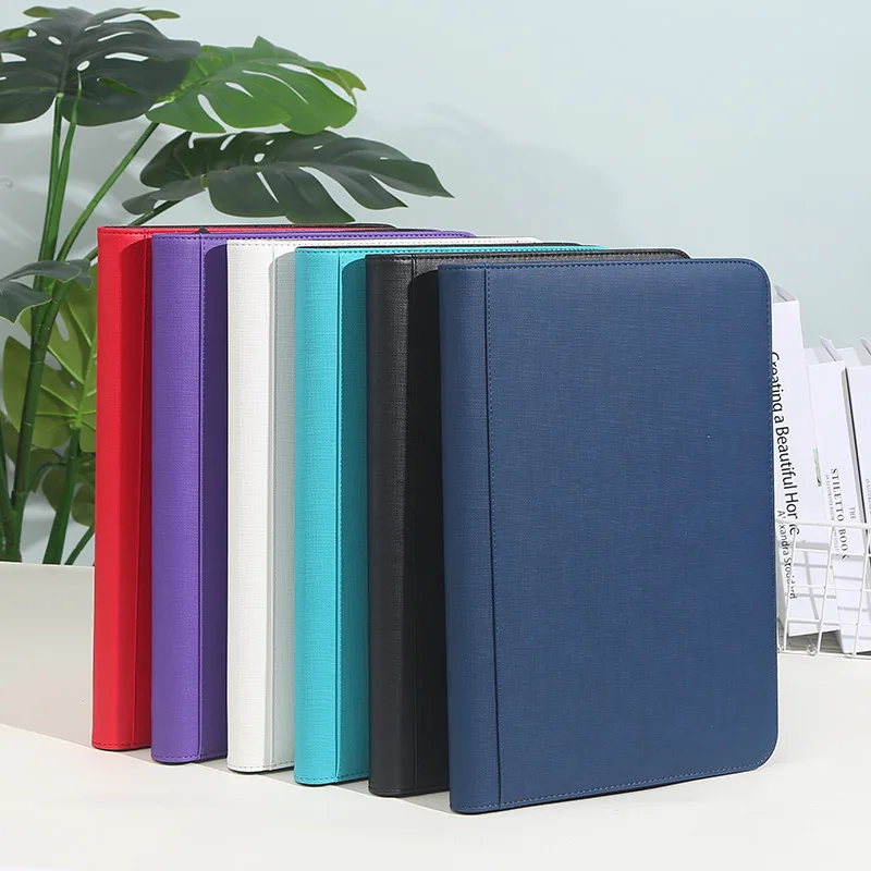 Trading Card Binder PU Leather Cover 9 Pocket Zippered Album For Sports Star Football Basketball Collectible Cards