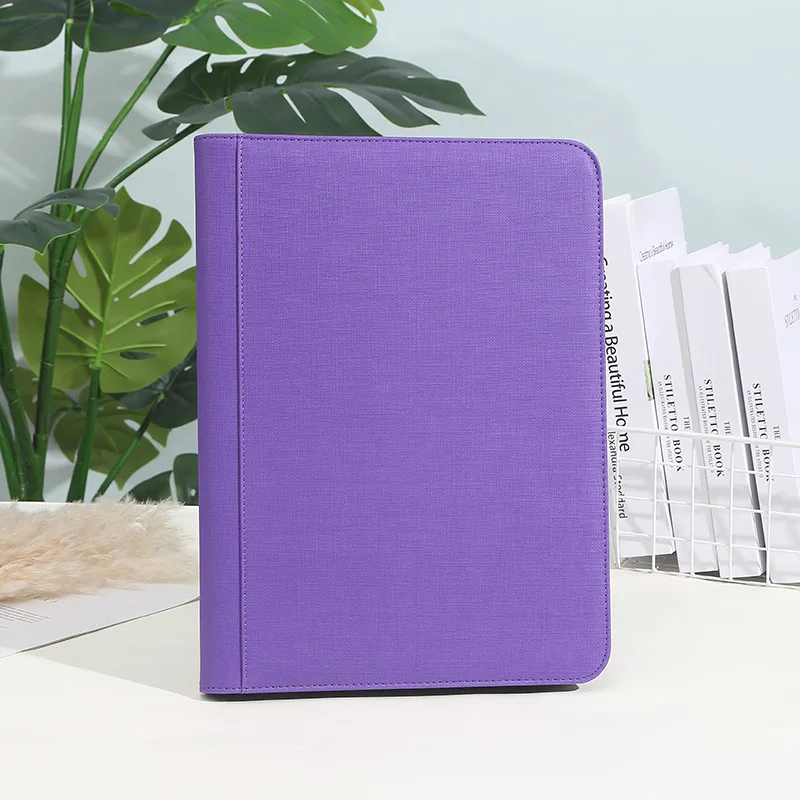 Trading Card Binder PU Leather Cover 9 Pocket Zippered Album For Sports Star Football Basketball Collectible Cards