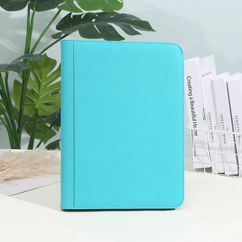 Trading Card Binder PU Leather Cover 9 Pocket Zippered Album For Sports Star Football Basketball Collectible Cards