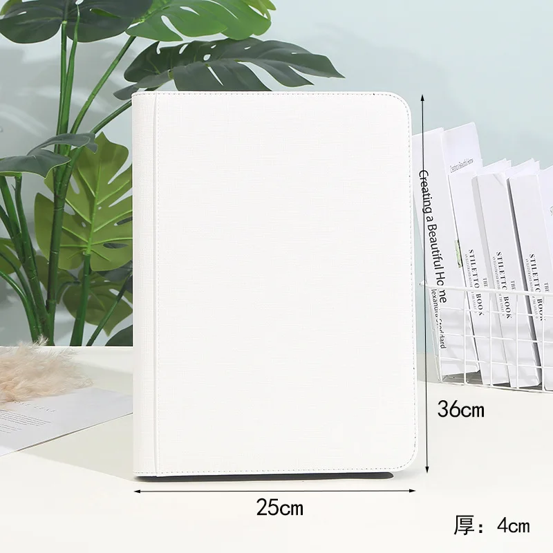 Trading Card Binder PU Leather Cover 9 Pocket Zippered Album For Sports Star Football Basketball Collectible Cards