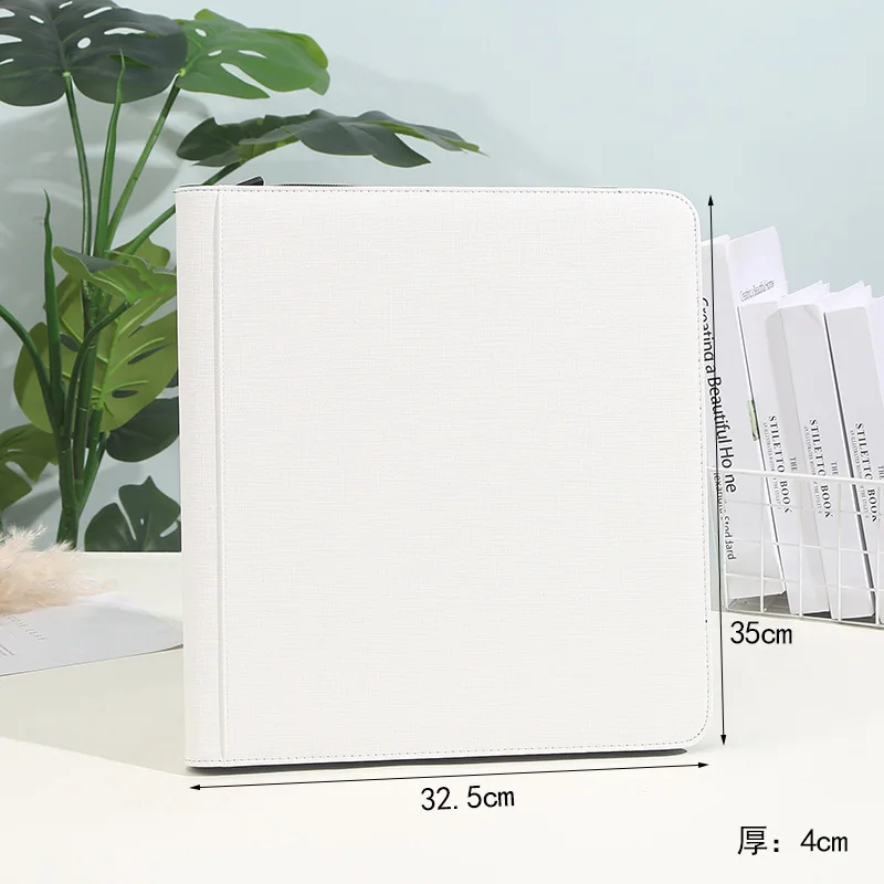 Trading Card Binder PU Leather Cover 9 Pocket Zippered Album For Sports Star Football Basketball Collectible Cards