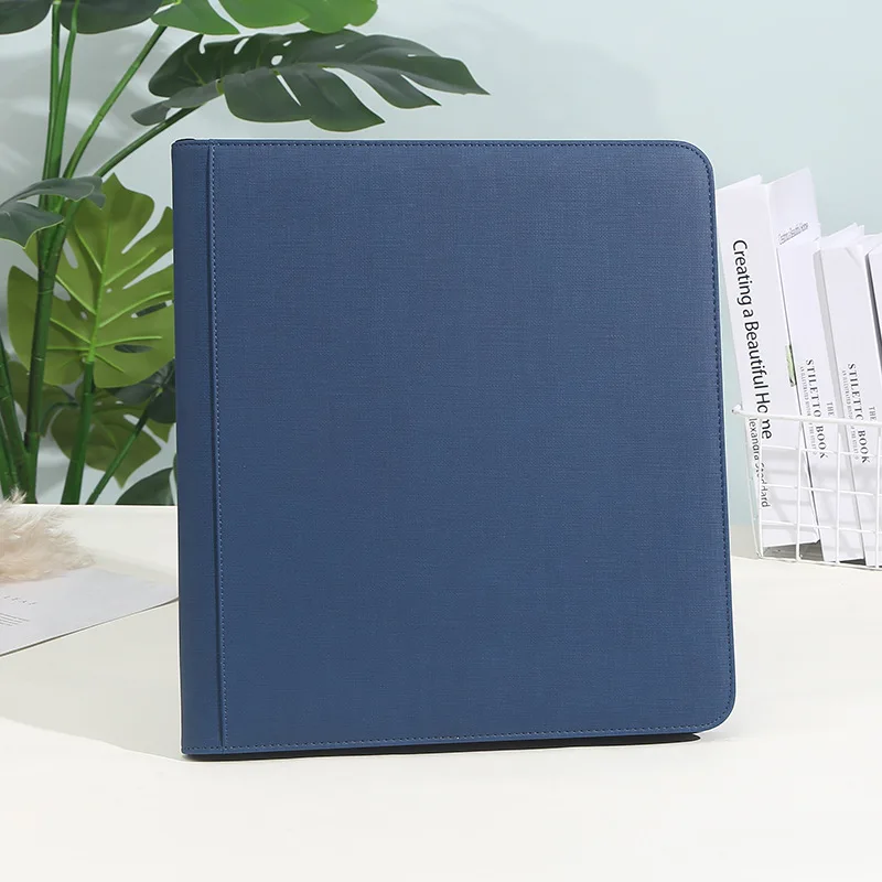 Trading Card Binder PU Leather Cover 9 Pocket Zippered Album For Sports Star Football Basketball Collectible Cards