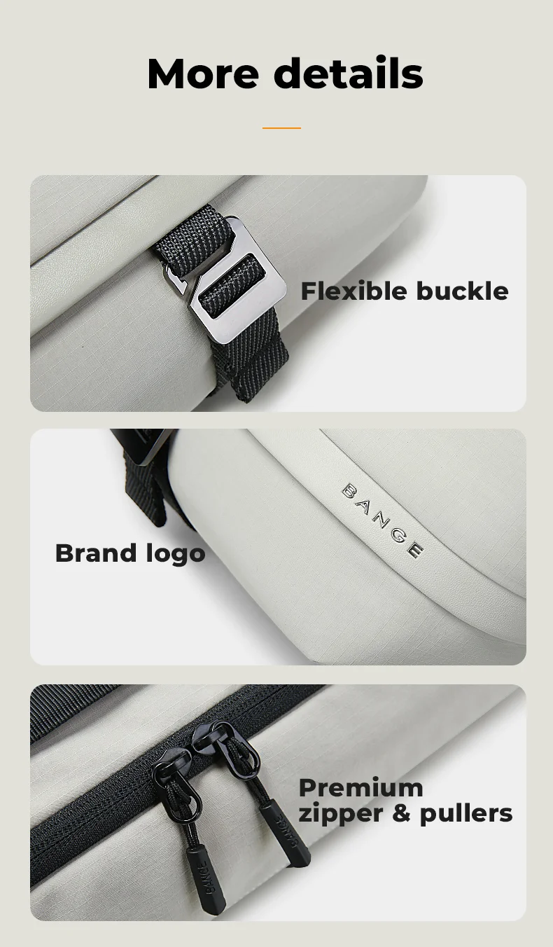 BANGE Waterproof Chest Bag Multi-Carry Modes Sling Crossbody Travel Shoulder Messenger Bag