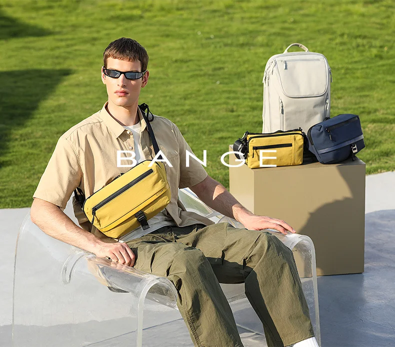 BANGE Waterproof Chest Bag Multi-Carry Modes Sling Crossbody Travel Shoulder Messenger Bag