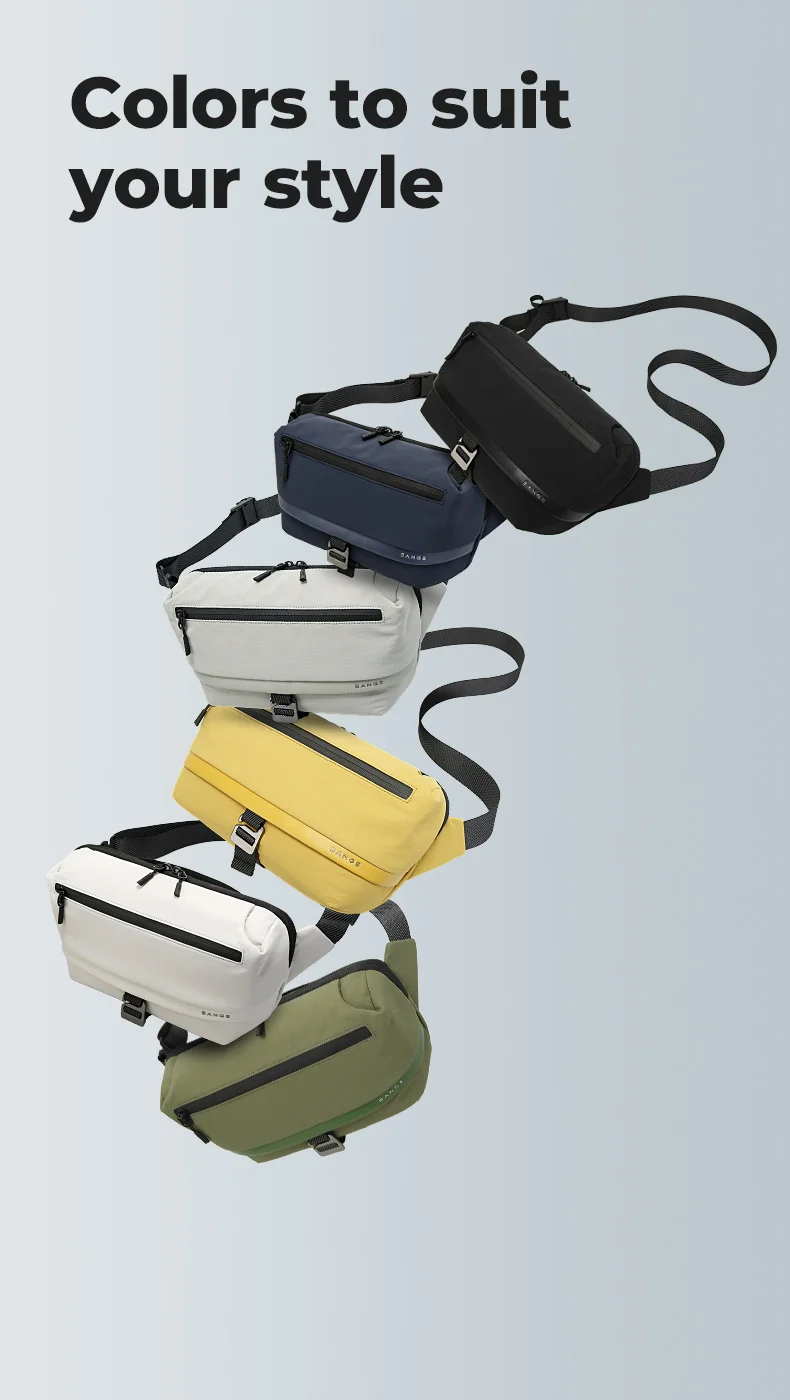 BANGE Waterproof Chest Bag Multi-Carry Modes Sling Crossbody Travel Shoulder Messenger Bag