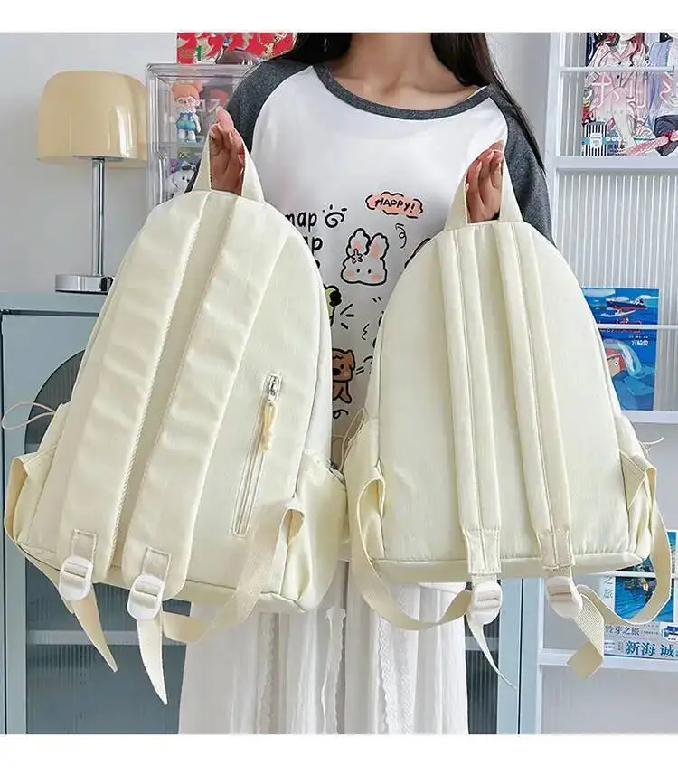 New Stylish Embroidered Backpack Korean Japanese Style Cute Casual School Bag for Girls Students Daily Commute Travel Bag