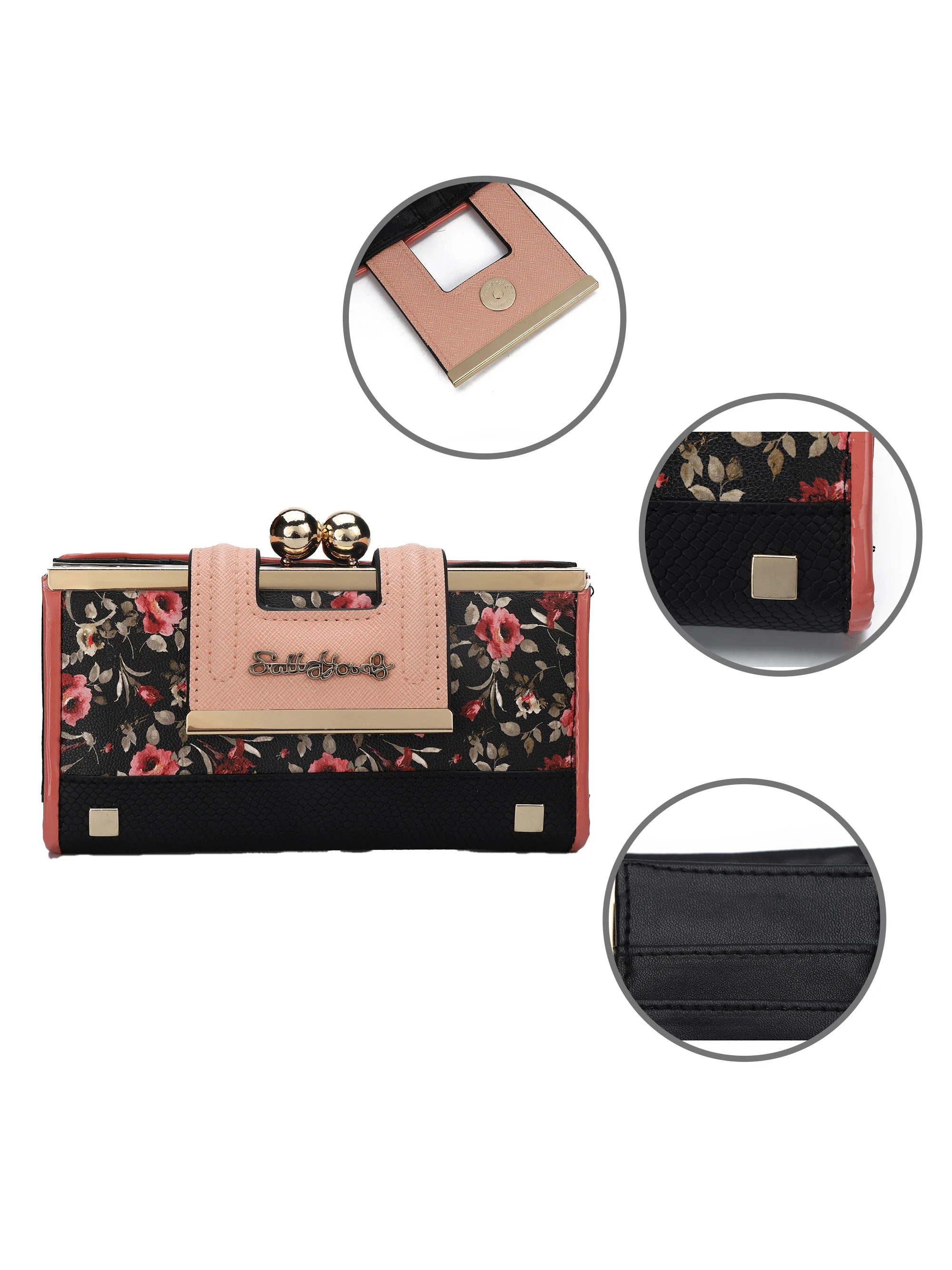 AFKOMST Women Floral Print Wallet: 9 Card Slots, Bifold Design, Coin Purse & Card Holder