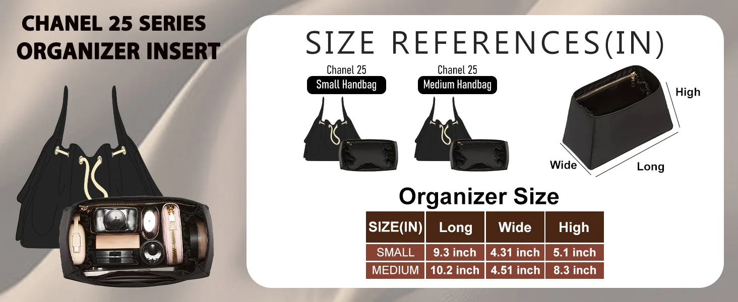 Nylon Bag Organizer Insert For 25bag Durable Fashion Wateproof Gift Bag Support Storage Inner Modification Bag Accessories