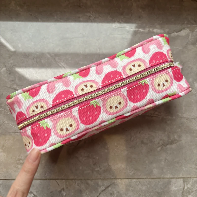 Rilakkuma Korilakkuma Pencil Case Pouch Strawberry Bear Kawaii Cute School Pencil Cases for Girls Stationery Supplies