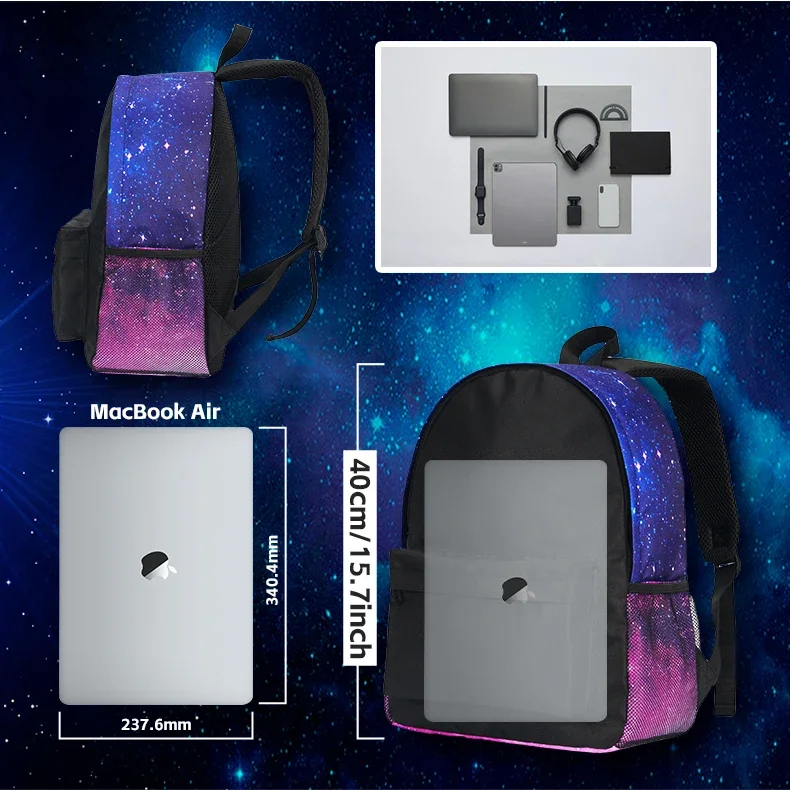Boys Girls Backpack Knapsack Football Star Starry Sky Backpack School Bag L-Lamin Yamal Large Capacity Mochila Rucksack School