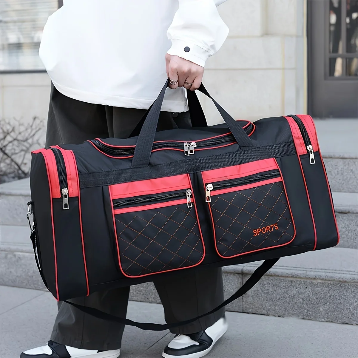 Large Capacity Travel Duffel Bag, Casual Style, Multiple Compartments & Pockets, Perfect for Short Trips, Sports Travel Bag