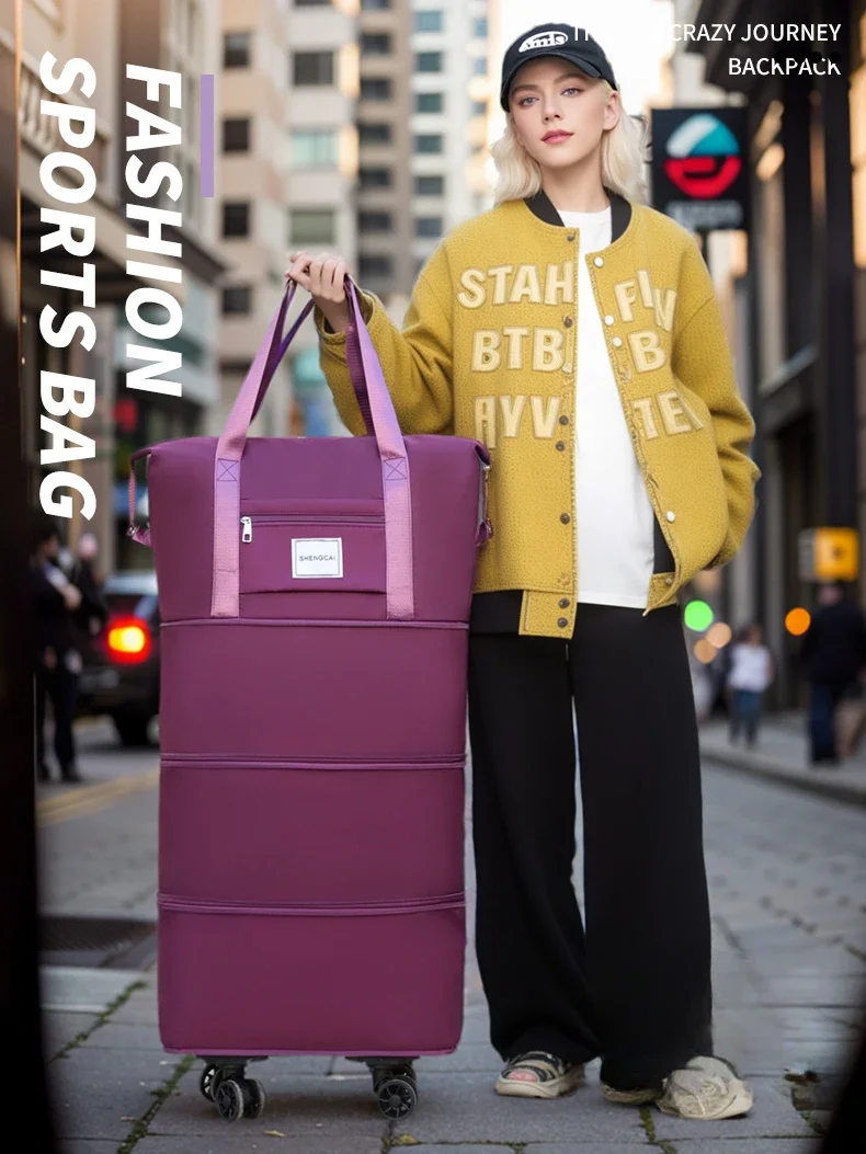 Travel Bag, Backpack Large-Capacity Disassembly Universal Wheel Storage Bag, Duffel Bag Portable Multi-Layer Checked With Wheel
