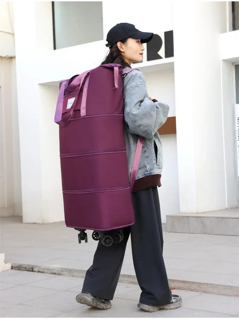 Travel Bag, Backpack Large-Capacity Disassembly Universal Wheel Storage Bag, Duffel Bag Portable Multi-Layer Checked With Wheel