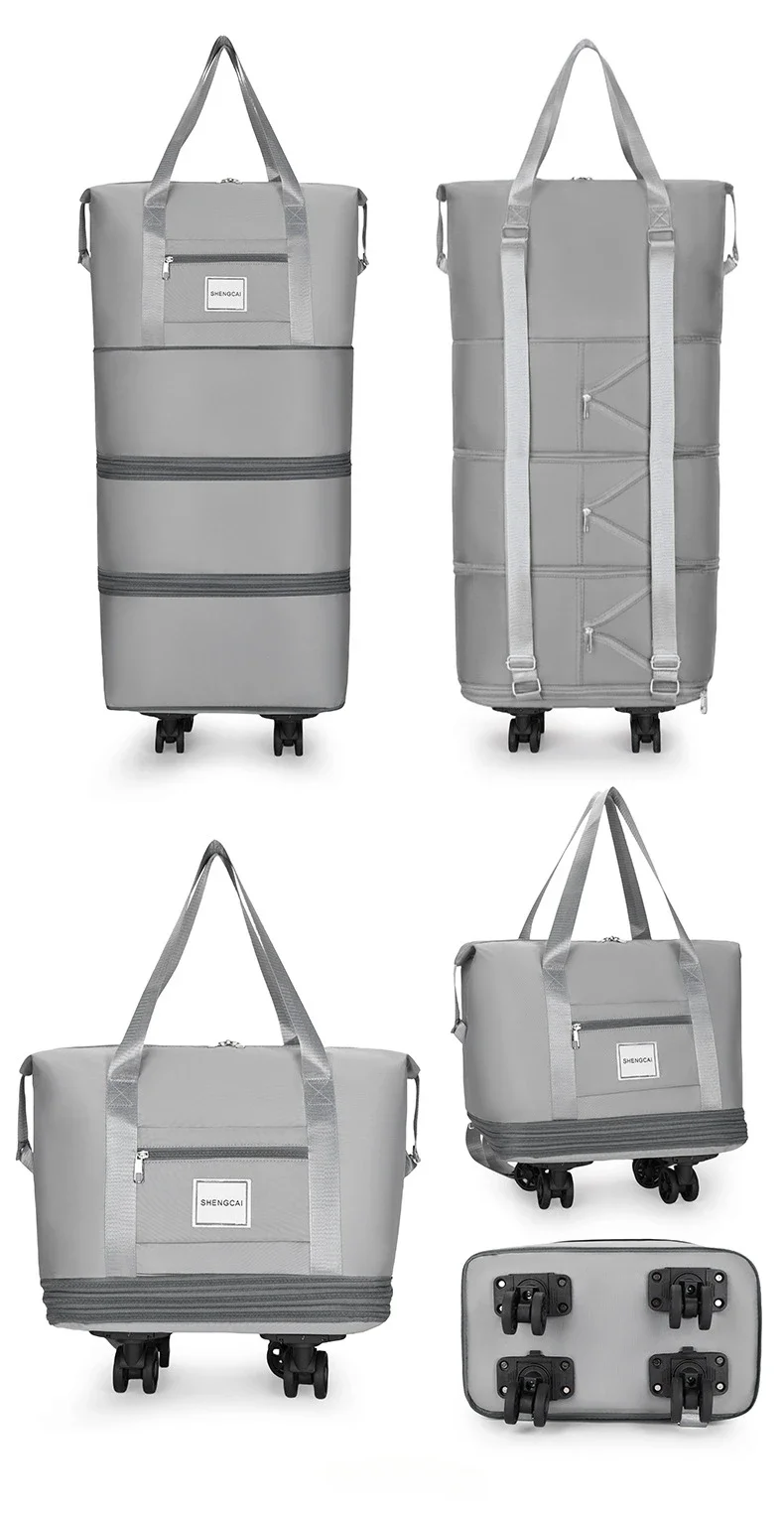 Travel Bag, Backpack Large-Capacity Disassembly Universal Wheel Storage Bag, Duffel Bag Portable Multi-Layer Checked With Wheel