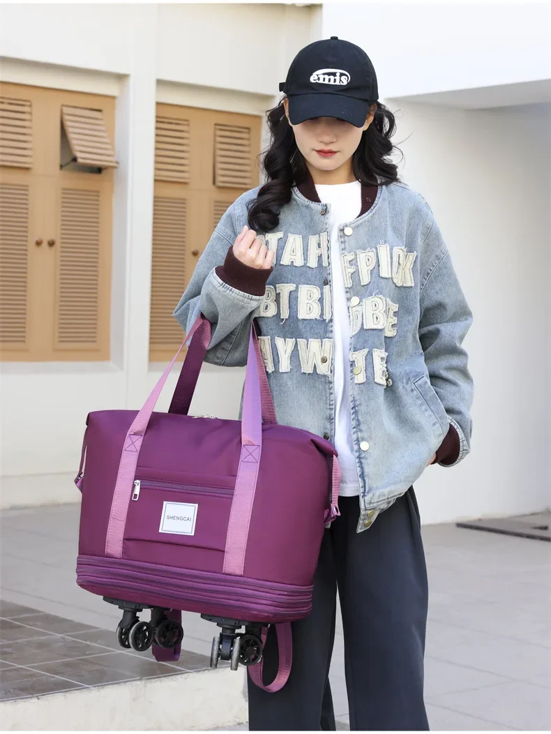 Travel Bag, Backpack Large-Capacity Disassembly Universal Wheel Storage Bag, Duffel Bag Portable Multi-Layer Checked With Wheel
