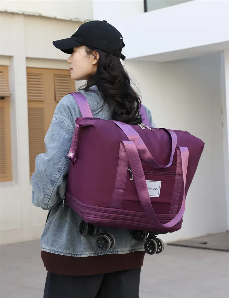 Travel Bag, Backpack Large-Capacity Disassembly Universal Wheel Storage Bag, Duffel Bag Portable Multi-Layer Checked With Wheel