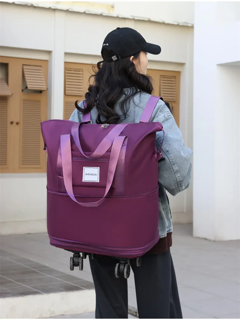 Travel Bag, Backpack Large-Capacity Disassembly Universal Wheel Storage Bag, Duffel Bag Portable Multi-Layer Checked With Wheel