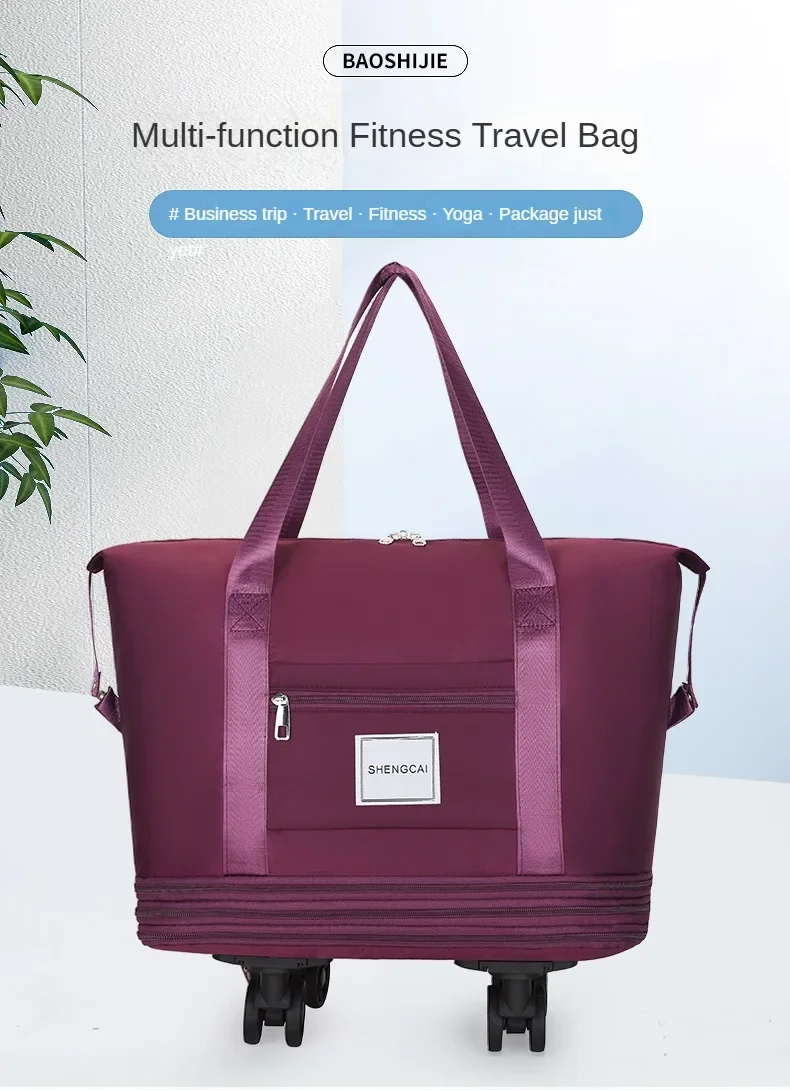 Travel Bag, Backpack Large-Capacity Disassembly Universal Wheel Storage Bag, Duffel Bag Portable Multi-Layer Checked With Wheel