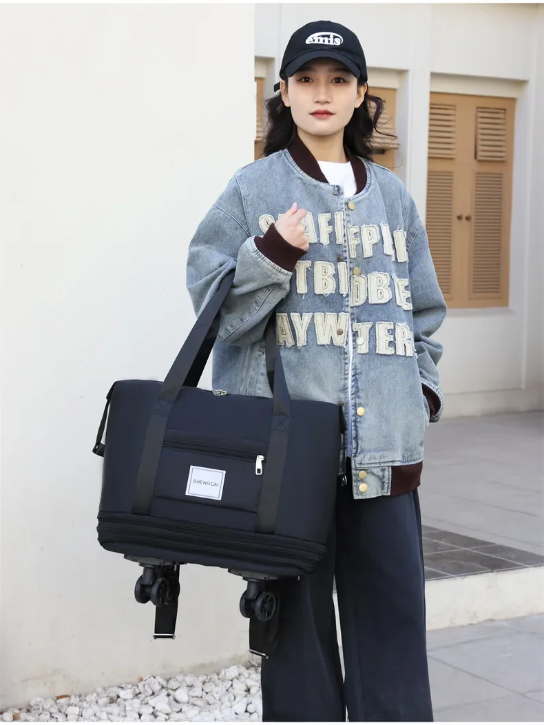 Travel Bag, Backpack Large-Capacity Disassembly Universal Wheel Storage Bag, Duffel Bag Portable Multi-Layer Checked With Wheel