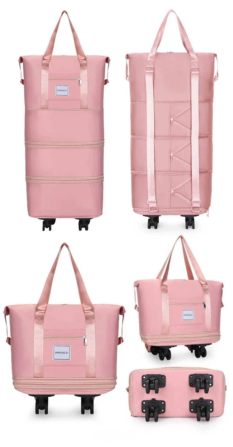 Travel Bag, Backpack Large-Capacity Disassembly Universal Wheel Storage Bag, Duffel Bag Portable Multi-Layer Checked With Wheel