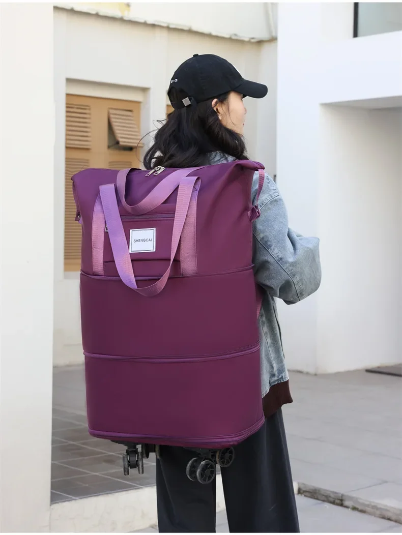 Travel Bag, Backpack Large-Capacity Disassembly Universal Wheel Storage Bag, Duffel Bag Portable Multi-Layer Checked With Wheel