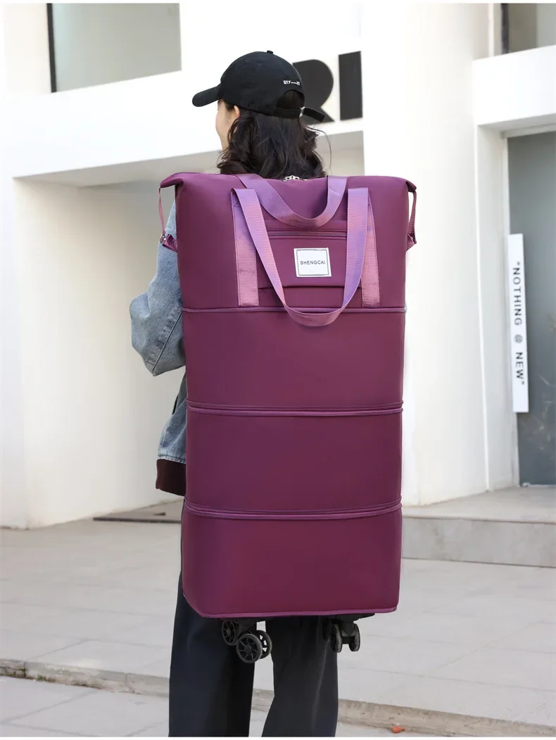 Travel Bag, Backpack Large-Capacity Disassembly Universal Wheel Storage Bag, Duffel Bag Portable Multi-Layer Checked With Wheel