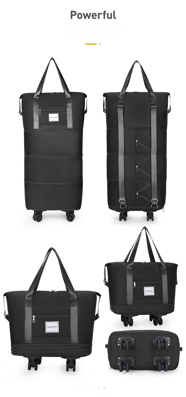 Travel Bag, Backpack Large-Capacity Disassembly Universal Wheel Storage Bag, Duffel Bag Portable Multi-Layer Checked With Wheel