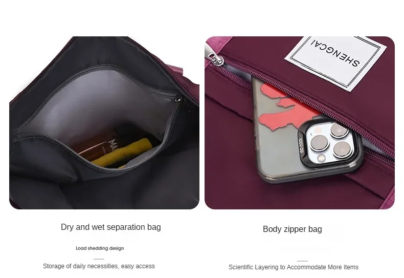 Travel Bag, Backpack Large-Capacity Disassembly Universal Wheel Storage Bag, Duffel Bag Portable Multi-Layer Checked With Wheel