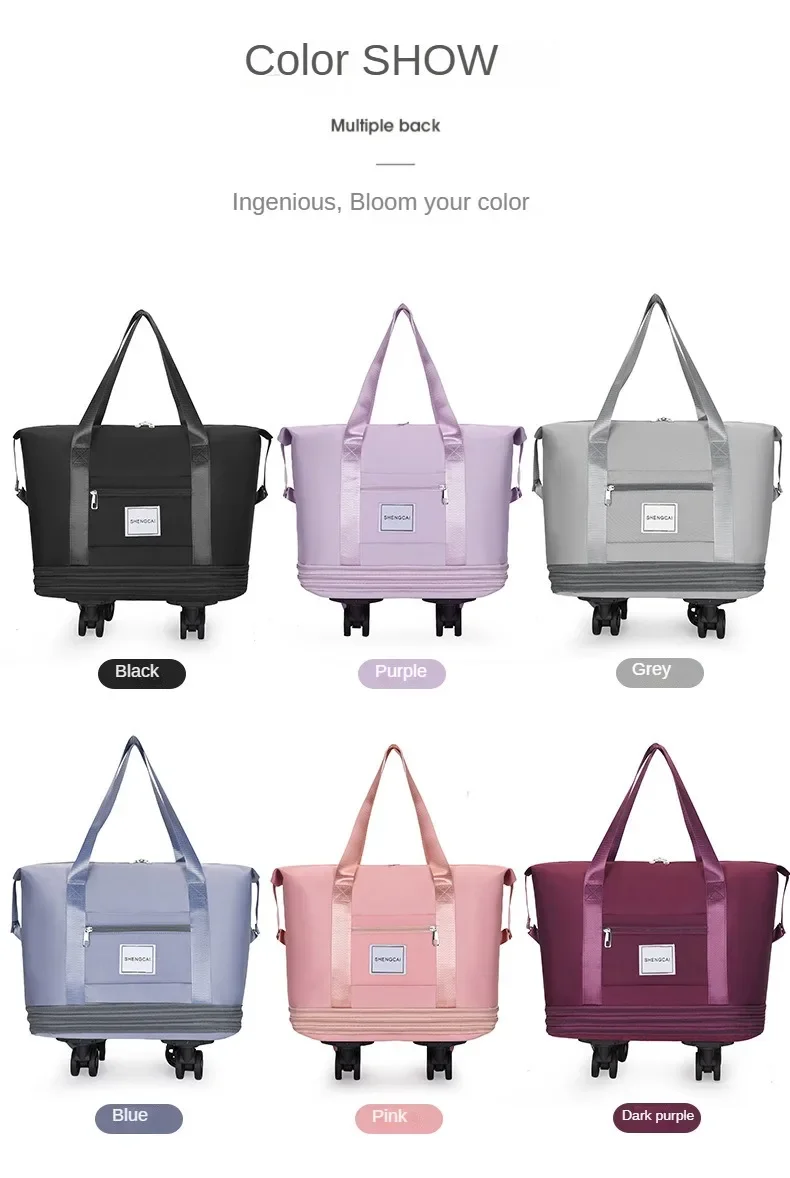 Travel Bag, Backpack Large-Capacity Disassembly Universal Wheel Storage Bag, Duffel Bag Portable Multi-Layer Checked With Wheel