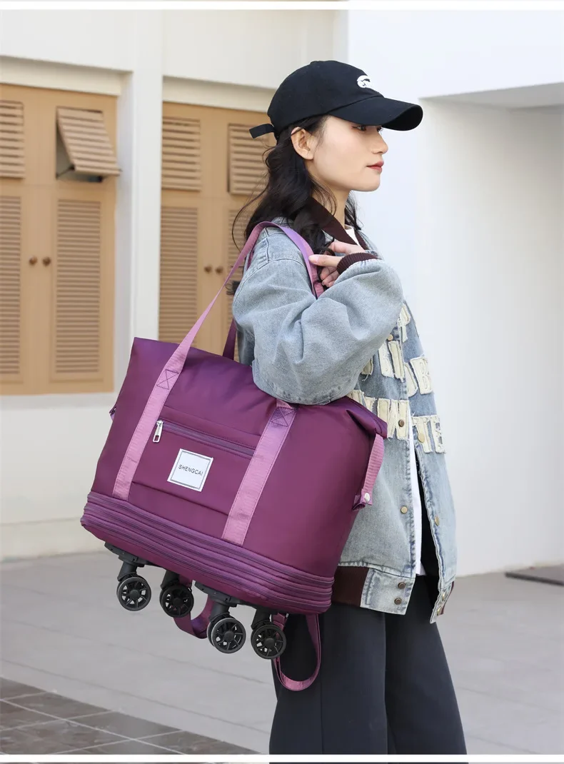 Travel Bag, Backpack Large-Capacity Disassembly Universal Wheel Storage Bag, Duffel Bag Portable Multi-Layer Checked With Wheel