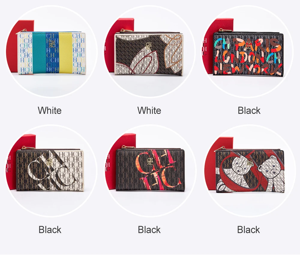 CHCH Women's Wallet 2025 Spring New Cartoon Printed Women's Credit Card Bag ID Bag