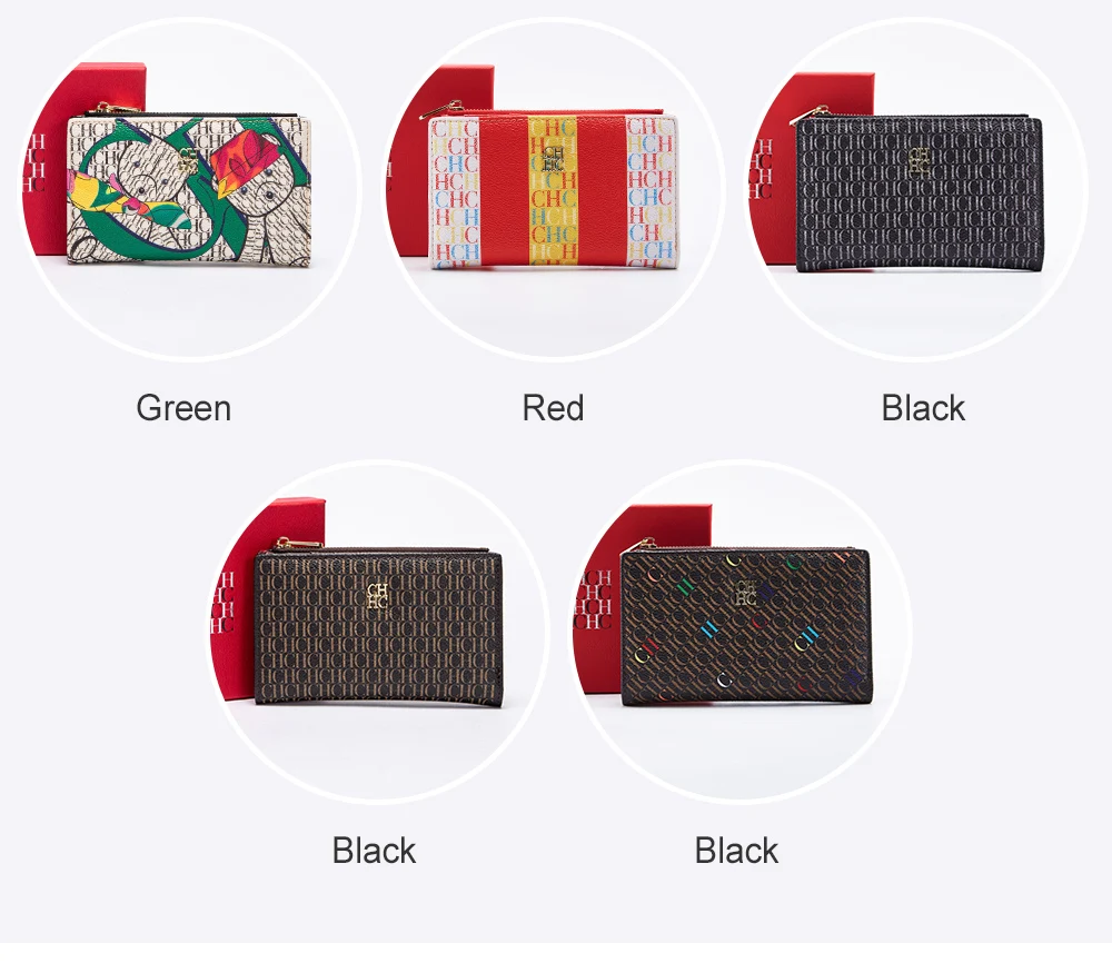 CHCH Women's Wallet 2025 Spring New Cartoon Printed Women's Credit Card Bag ID Bag