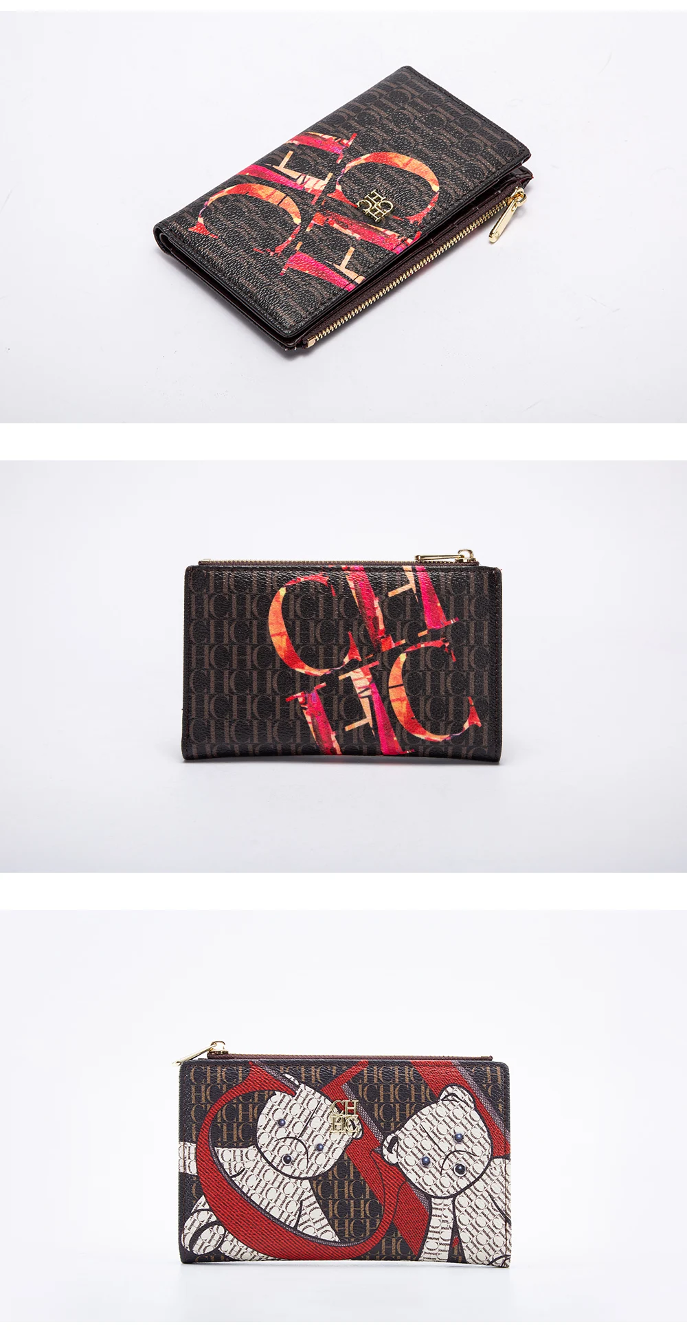 CHCH Women's Wallet 2025 Spring New Cartoon Printed Women's Credit Card Bag ID Bag