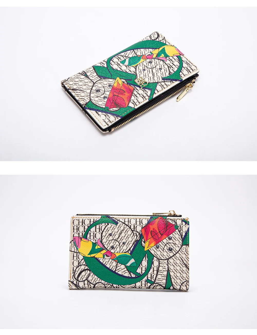 CHCH Women's Wallet 2025 Spring New Cartoon Printed Women's Credit Card Bag ID Bag