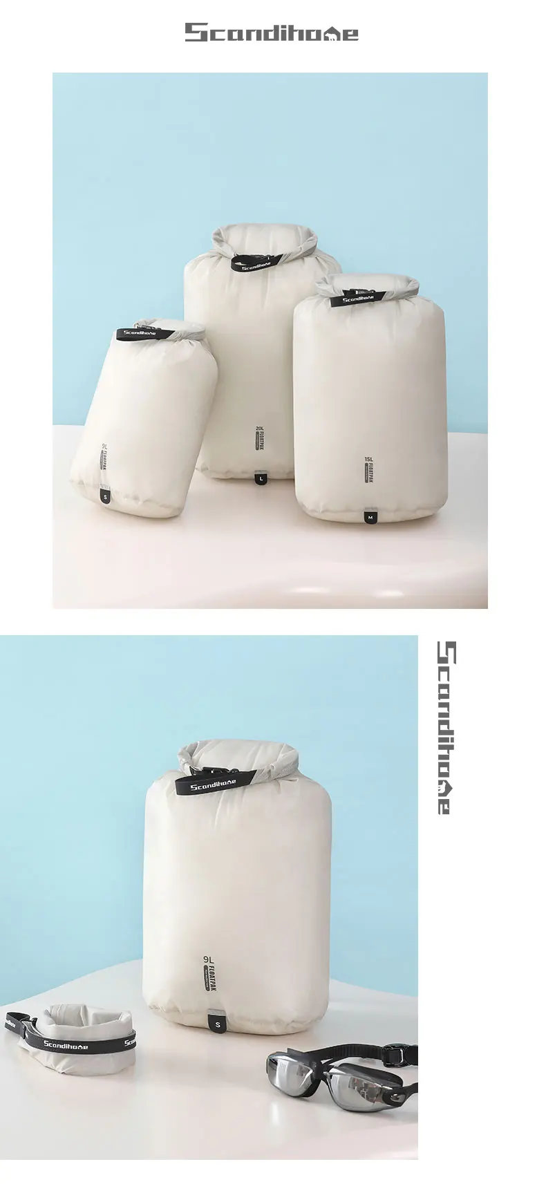 Ultralight Waterproof Dry Bag Travel Storage Pouch Clothes Organizer Sack Compression Packing Cube for Camping Hiking Swimming